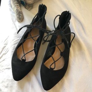 Nine West pointed toe lace up flats